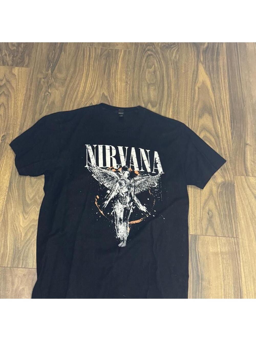 Nirvana black cotton t-shirt Size L #rock #bandtee #streetwear #grunge